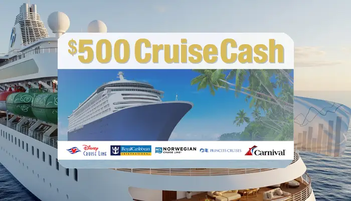 Cruise ship with savings concept